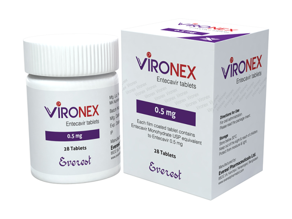 Vironex-600x450 Baraclude (Entecavir) 0.5mg Tablets – Chronic Hepatitis B Treatment